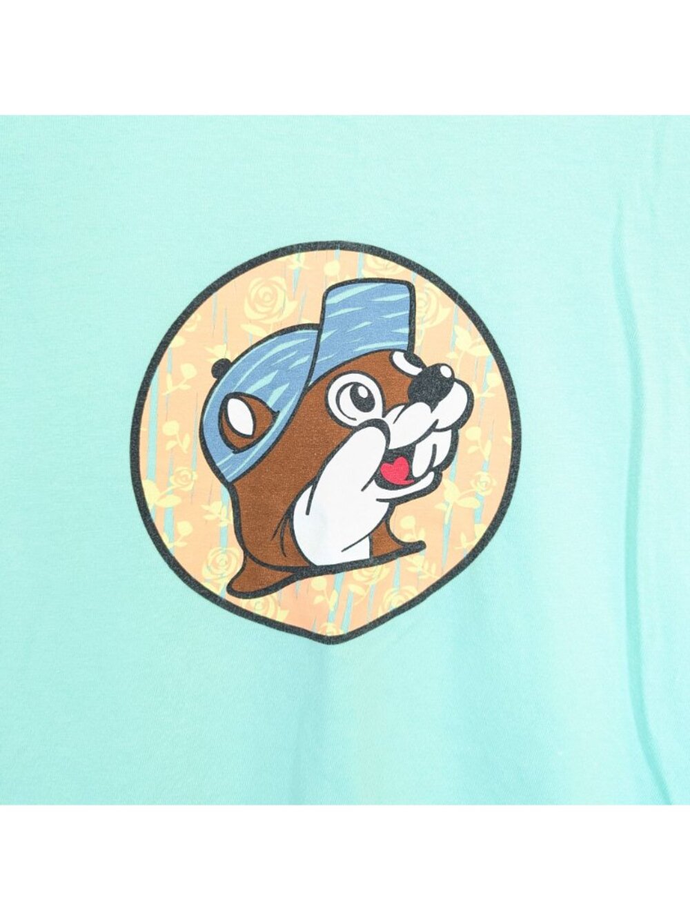 Buc-ees Happy Camper Womens Size XL T-Shirt Mint Green Beaver Graphic - Picture 2 of 9